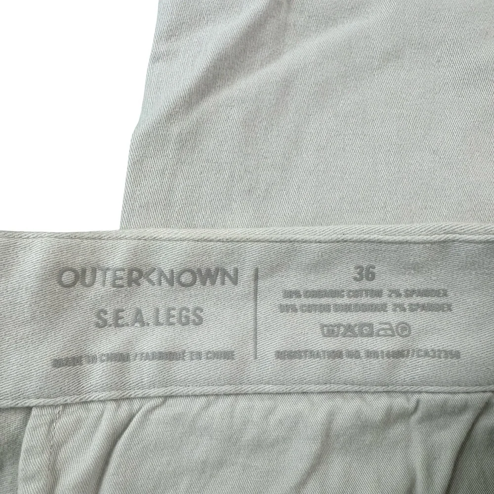 Outerknown Bone Khaki Orangic Cotton Stretch S.E.A. Mens Chino Pant Size 36X31